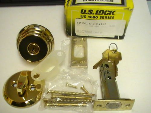 U.S. LOCK US 1680S13 SERIES HEAVY DUTY SINGLE CYLINDER DEADLOCK POLISHED BRASS