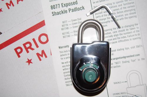 Sargent &amp; Greenleaf 8077AB  Padlock WITH CHANGE KEY