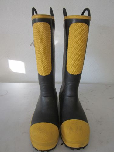 Black Diamond Protective Fire Fighter Boots #9302 Black/Yellow Grey Interior