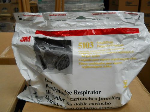 3M 5103 Dual Cartridge HALF-FACE RESPIRATOR SMALL Organic Vapor Acid Gas *NEW*