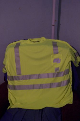 4X HIGH VISIBILITY CLASS3 MESH SAFETY t=shirt REFLECTIVE TAPE NEW