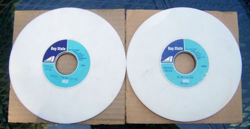 2 New White GRINDING WHEEL Bay State AVCO 7x1/4x1-1/4 9A 80 J8 V52, 3600 RPM