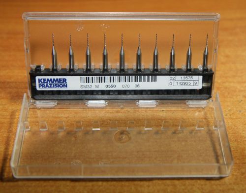 10 pcs brand new carbide micro drill bits 0.55mm cnc pcb dremel germany made for sale