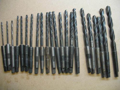 22 Piece 1M Taper Shank Drill Bit Set Used HSS MORSE HIGH Speed HSS Great Deal