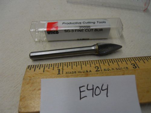 1 NEW IMCO 1/4&#034; (.250) SHANK. CARBIDE BURR. SG-3 FINE CUT. USA MADE {E404}