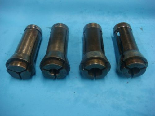 BROWN &amp; SHARPE #22 ROUND COLLET SET, 4 PCS - .500&#034;, 7/32&#034;, 11/16&#034;, 13/16&#034;.