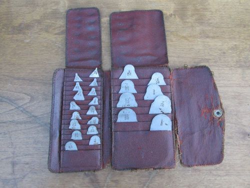 Vtg. LUFKIN RULE CO. No. 77C 1/32&#034; to 1/2&#034; Radius Gage Set 24 pc Machinist Tool