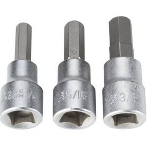 Performance Tool Disk Brake Caliper Hex Bits - 3/8in. Drive, 3-Pc. Set