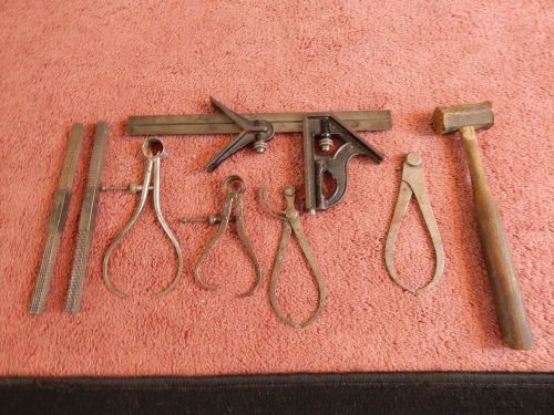 Machinist tools square -brown &amp; sharpe mfg,4 calipers,nu-trix,brass hammer for sale