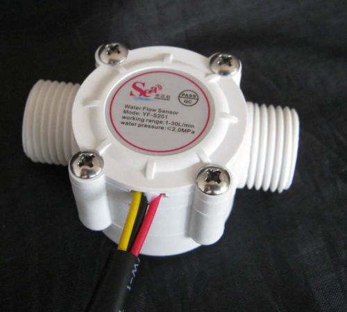 Water flow sensor flowmeter Hall flow Module Water control 1-30L/min White New