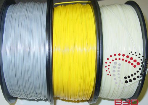 1.75 mm filament 4 3d printer. abs silver, yellow and natural bundle spools for sale