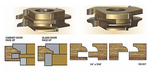 MATCHED LRH COPE &amp; STICK SET SHAPER CUTTER GLASS &amp; CABINET DOOR 1&#034; BORE