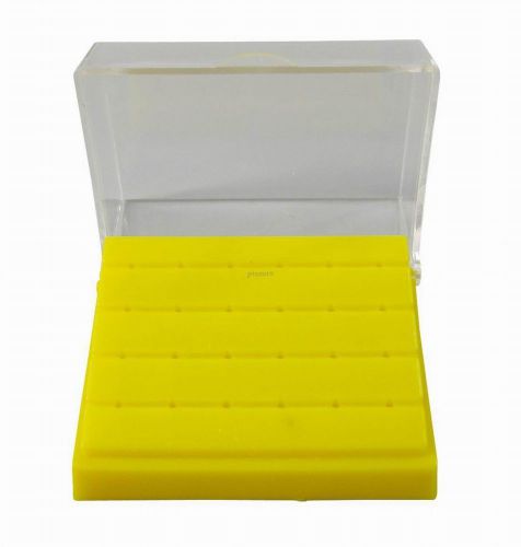 10Pcs New selling Dental Plastic Burs Holder Block Case 24 holes Yellow