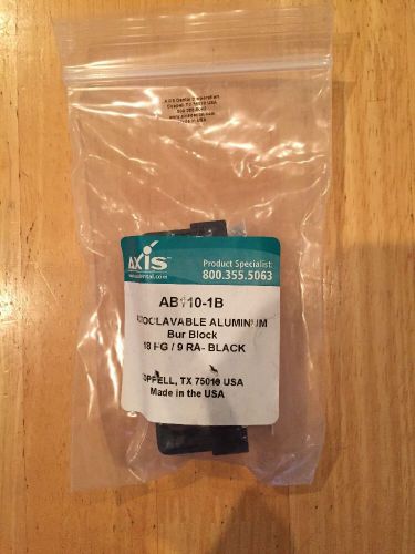 Axis Dental Corp Ab110-1B Bur Block Aluminum 18 Fg / 9 RA Black