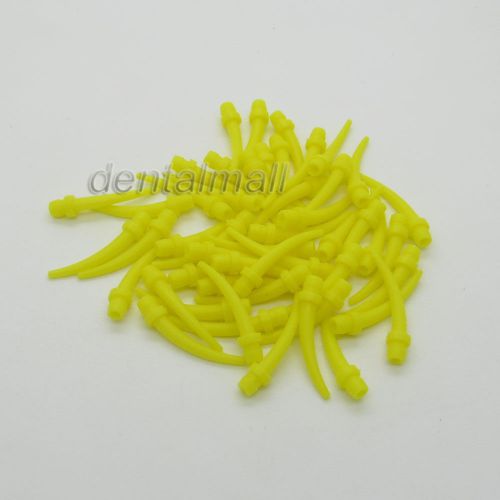 100Pcs Dentalmall Intra Oral Dental Impression Mixing Tips Yellow Mixer Syringe