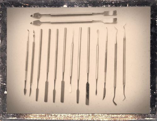 15 PC SET CEMENT SPATULES, LAB DENTAL JEWLERY WAX CARVERS