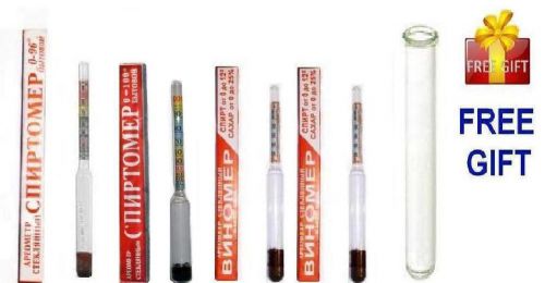 % ALCOHOL HYDROMETERS / ALCOHOLMETERS MOONSHINE WHISKEY WINE LIQUOR TEST TUBE