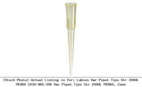 Labcon Vwr Pipet Tips Str 200UL PK960 1030-965-306 Vwr Pipet Tips Str 200UL