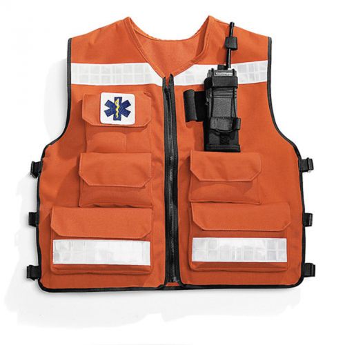 DYNA MED EMS EMT TACTICAL MEDIC UTILITY HIGH VISIBILITY EQUIPMENT VEST ORANGE LG