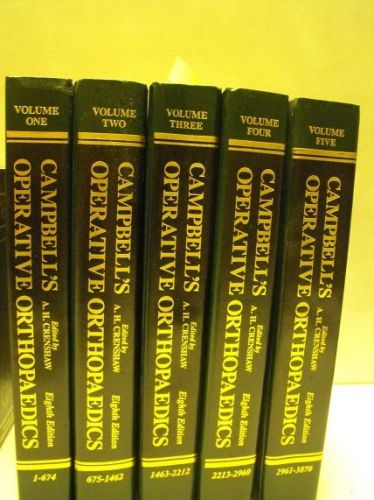 CAMPBELL&#039;S OPERATIVE ORTHOPAEDICS EIGHTH EDITION VOL 1 THRU 5 EDITED BY CRENSHAW