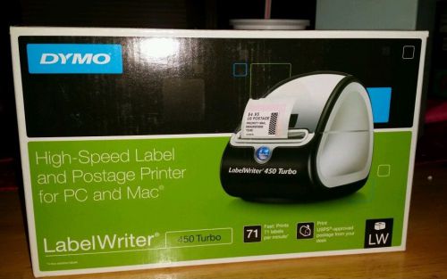 NIB Dymo Label Writer 450 Turbo High Speed label &amp; postage printer for PC &amp; Mac