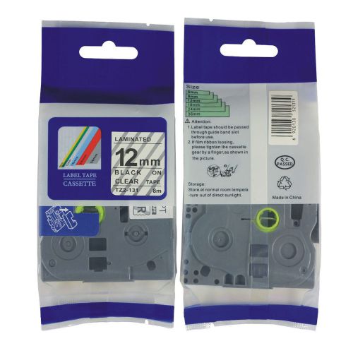 1 PC compatible TZe-131 black on clear  P-touch Label Tape for Brother GL100