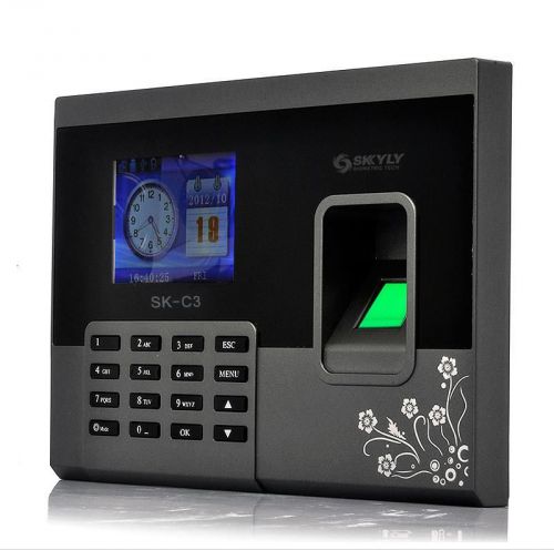 Sk-c3 3&#034; hd tft fingerprint time attendance clock employee payroll recorder us for sale