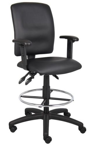 B1646 BOSS MULTI-FUNCTION LEATHERPLUS DRAFTING STOOL WITH FOOTRING &amp; ADJUSTABLE