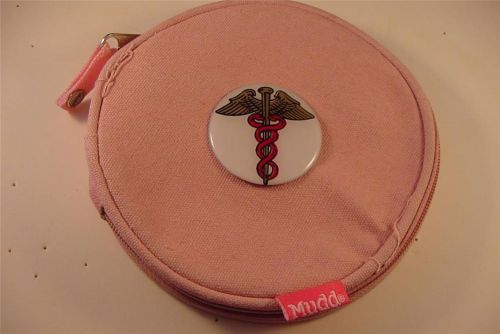 CADUCEUS DOCTOR MEDICAL SYMBOL LOGO MUDD 12 CD PINK DENIM CASE HOLDER NEW