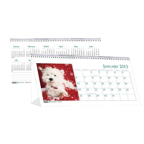 House Of Doolittle Puppy Photos Desk Tent Calendar, Monthly, 8-1/2 x 4-1/2