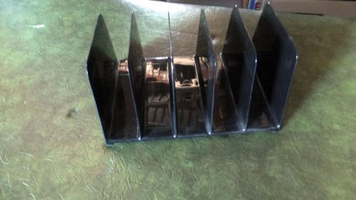 Used 5 slot desktop file organizer, plastic smoke, 13.25w x 9.25 x 7, w/warranty for sale