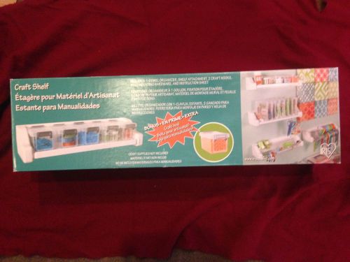 New IRIS White Craft Shelf Wall Mounted W/Optional Dowel &amp; Bonus Craft Box