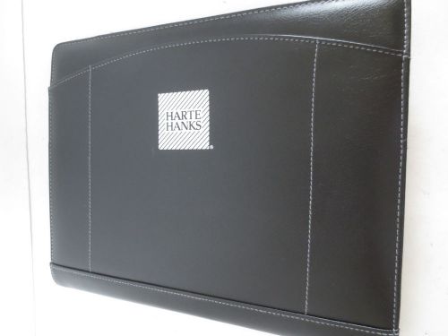 Black faux leather portfolio notebook case by leed&#039;s harte hanks for sale