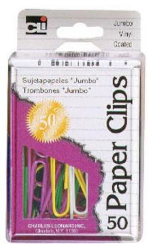 Charles Leonard Paper Clips Jumbo Assorted Vinyl 150 Count