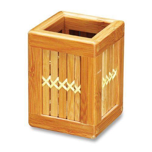 Lorell Pencil Cup - 4.3&#034; X 3.3&#034; X 3.3&#034; - Bamboo - 1 Each - Bamboo (LLR96525)