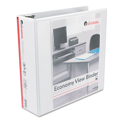 Round Ring Economy Vinyl View Binder, 3&#034; Capacity, White