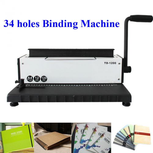 Video Punching Binding 34Holes All Steel Metal Spiral Coil Machine US seller