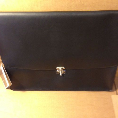 HERITAGE INNER OFFICE ENVELOPE / NEW / LINED INTERIOR / LEATHER LIKE / BLACK