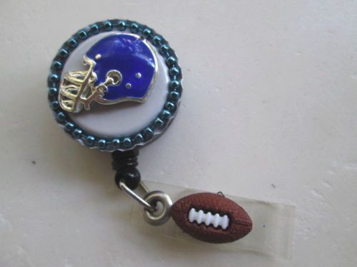 FOOTBALL HELMET ID BADGE RETRACTABLE REEL HOLDER,MEDICAL,TEACHER,SPORT,NURSE