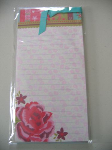 MICHAELS - 80 SHEET MAGNETIC NOTEPAD FLORAL MOTIF PINK TEAL NIP PRETTY