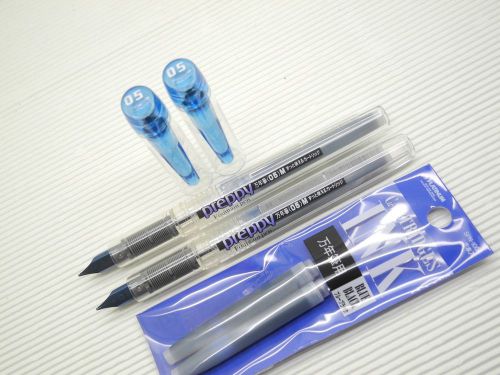 4pen+8 cartridge platinum preppy 0.5mm stainless fountain pen w/cap blue(japan for sale