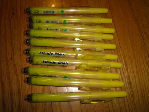 New 10PK Pentel Handy-line S Highlighter Chisel Marker Point Style Yellow SXS15G