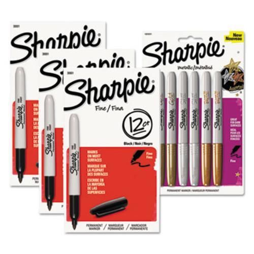 Sanford BNDM2 Permanent Markers, Fine Point, Bundle Two Assorted, 42/set