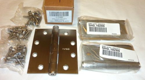 3 Ives 5PB1 4.5&#034; x 4&#034; 646/US15 Full Mortise Plain, Butt Door Hinges SATIN NICKEL