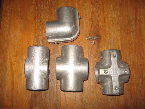 4 Hollaender Speed-Rail 7-8 &amp; 7E Cross-E, &amp; one 3-8 Elbow  1-1/2&#034; IPS (1.94&#034; ID