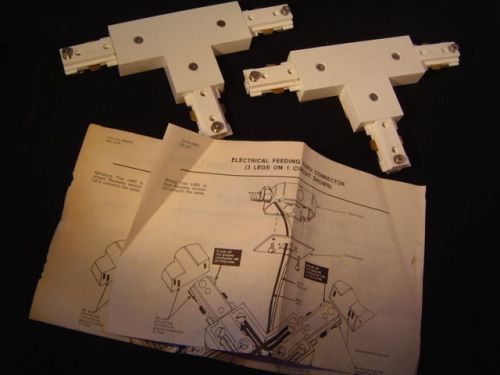 Set of 2 halo power-trac l905p white t-connectors for trac lighting nos for sale