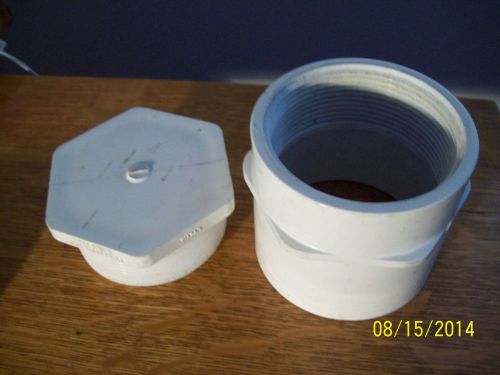 Spears pvc  pipe fitting, cleanout adapter with plug, 3&#034; for sale