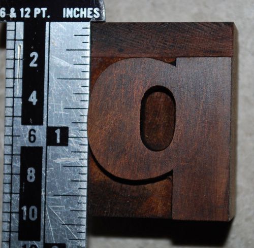 Vintage / Antique Letterpress Wood Printer&#039;s Type &#034;p&#034;. lower case 1 11/16&#034; tall