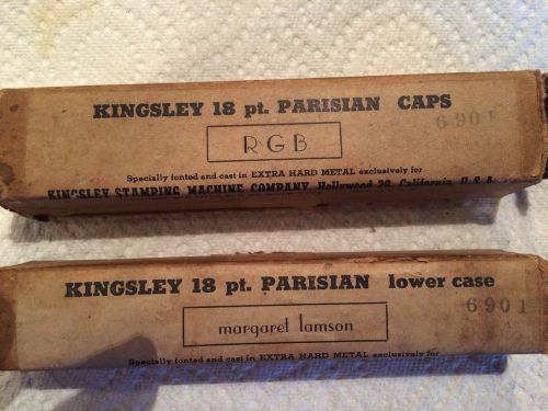 Kingsley Type Parisian 18pt Caps and lower case