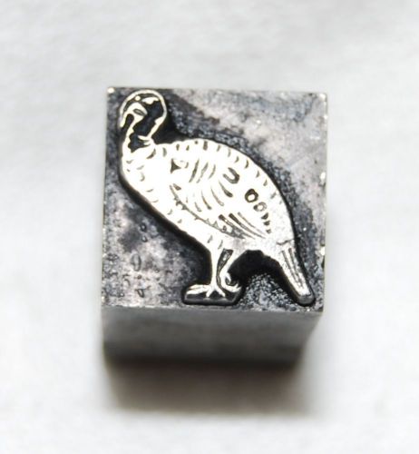 VINTAGE TURKEY THANKSGIVING PRINTERS BLOCK LETTER PRESS METAL STAMP CRAFTS CLAY